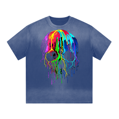 “I” Shaped Monkey Washed Drop Shoulder T-Shirt - 300 GSM