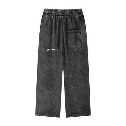 Acid Wash Straight Leg Pants - 360 GSM