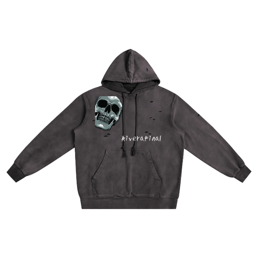 Heavyweight Pure Cotton Hand-Frayed Monkey Washed Hoodie